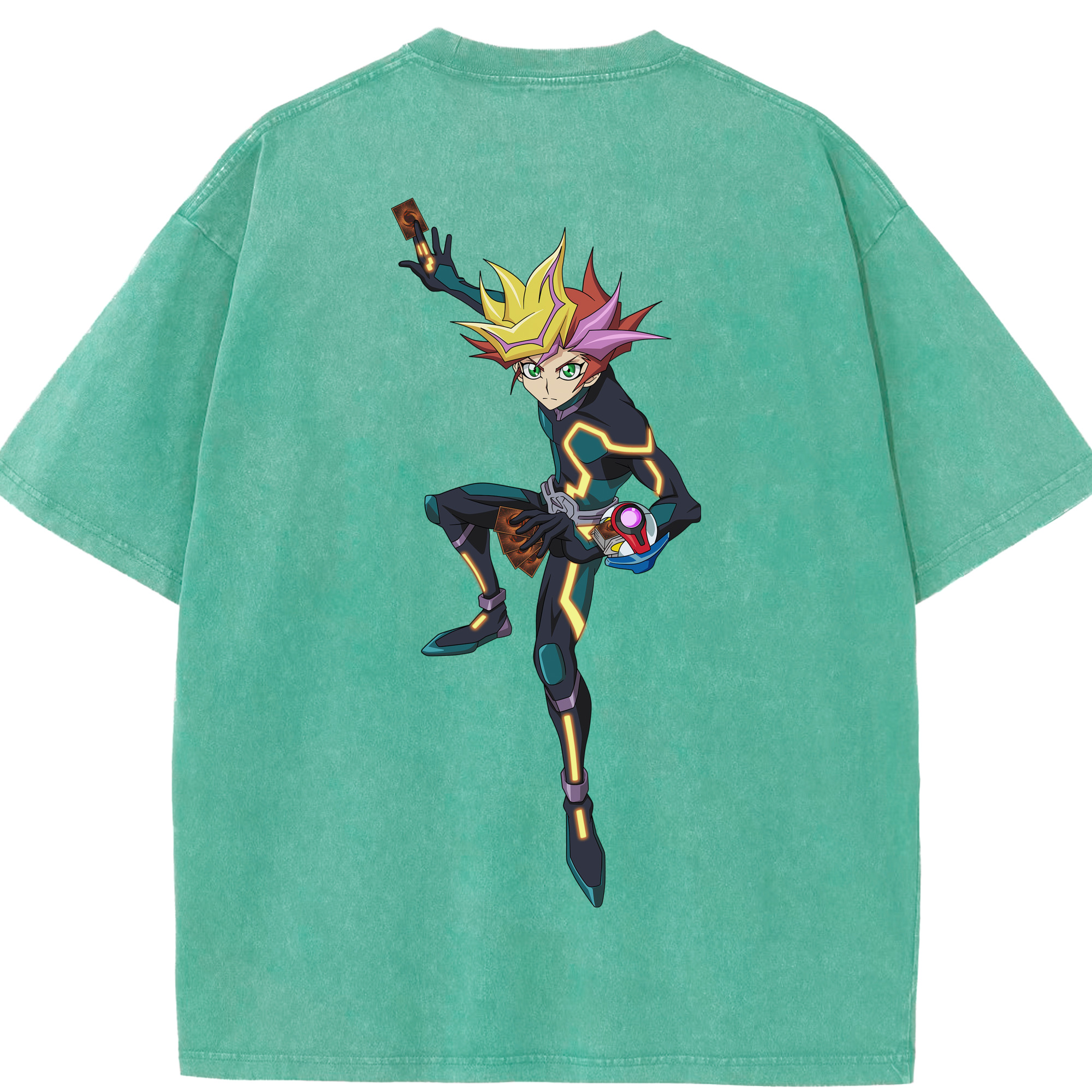 （画像用） 遊☆戯☆王 Yu-Gi-Oh! 綿100% ヴィンテージ風 半袖Tシャツ（背面プリント）